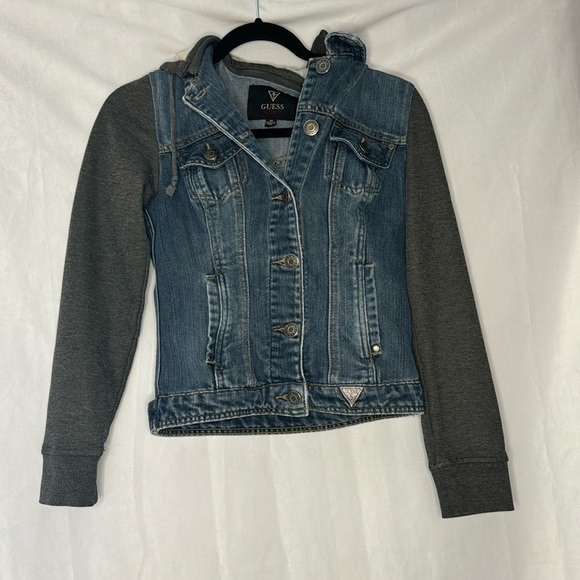 GUESS HOODED DENIM JACKET (S) - Picture 1 of 5